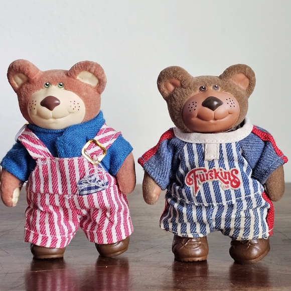 1986 Rare 10 Cabbage Patch Furskins Bears Lot, Panosh Moody Hollow House Playset - Picture 9 of 17